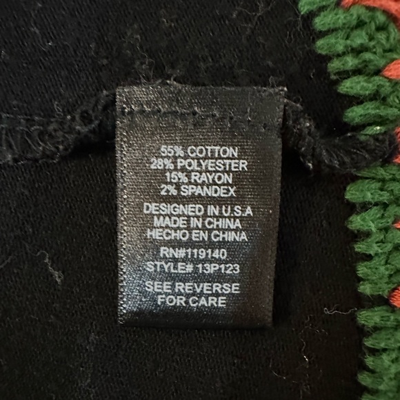 Double Zero Black Sweater with Multicolor Crochet Trim - Picture 8 of 8